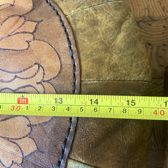 1/2 Vintage Moroccan Leather Mandala Pillow - Picture 9 of 9